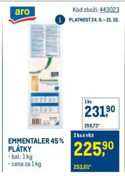 Makro Emmentaler 45 % plátky nabídka