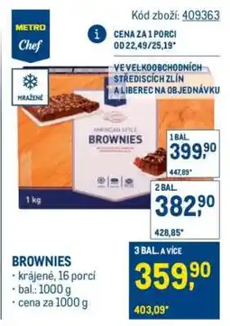Makro Brownies nabídka