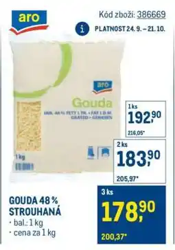 Makro Gouda 48 % strouhaná nabídka
