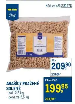 Makro Arašídy pražené solené nabídka