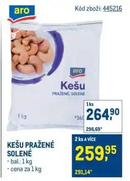 Makro Kešu pražené solené nabídka