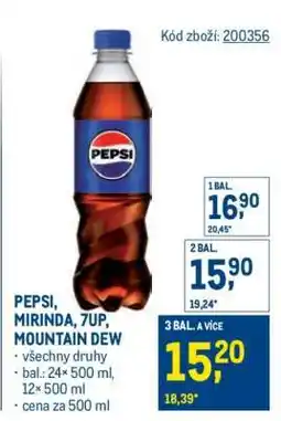 Makro Pepsi Mirinda 7UP, Mountain Dew nabídka
