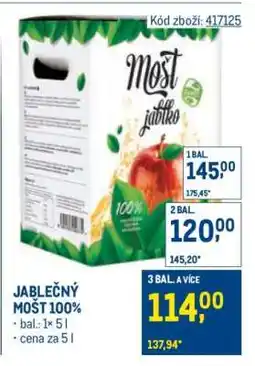 Makro Jablečný mošt 100% nabídka