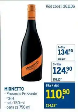 Makro Mionetto nabídka
