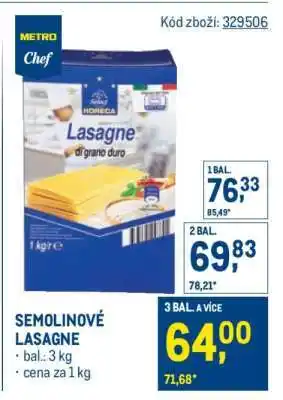 Makro SEMOLINOVÉ LASAGNE nabídka