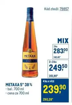 Makro Metaxa 5* 38 % nabídka