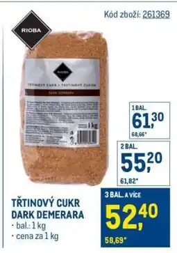 Makro Třtinový cukr Dark Demerara nabídka