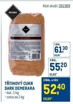 Makro Třtinový cukr Dark Demerara nabídka
