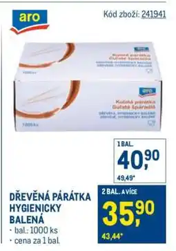 Makro DŘEVĚNÁ PÁRÁTKA HYGIENICKY BALENÁ nabídka