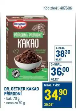 Makro DR. OETKER KAKAO PŘÍRODNÍ nabídka