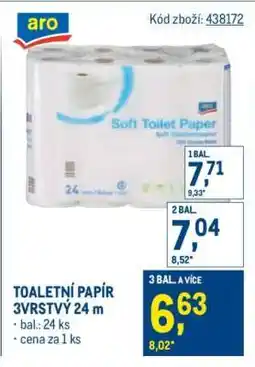 Makro TOALETNÍ PAPÍR 3VRSTVÝ 24 m nabídka