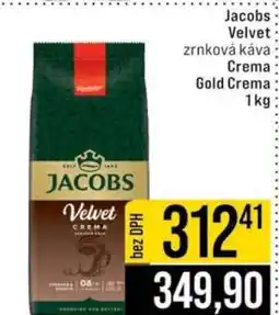 Jip Jacobs Velvet zrnková káva Crema Gold Crema 1 kg nabídka