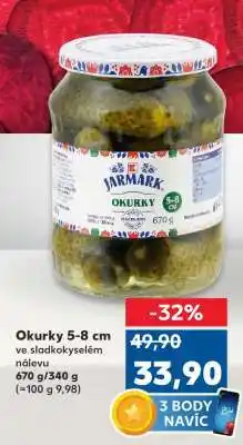 Kaufland Okurky 5-8 cm ve sladkokyselém nálevu nabídka