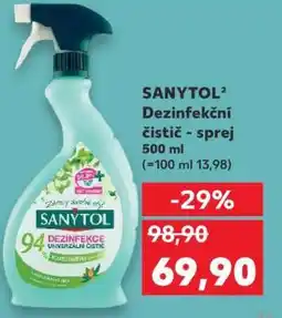 Kaufland SANYTOL DEZINFEKČNÍ ČISTIČ SPREJ nabídka