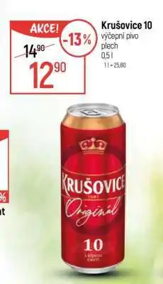 Globus Krušovice 10 výčepní pivo plech 0,5 l nabídka