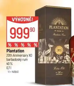 Globus Plantation 20th Anniversary XO barbadoský rum nabídka