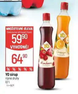 Globus Yo sirup nabídka