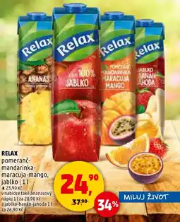 Penny Market RELAX pomeranč- mandarinka- maracuja-mango, jablko nabídka