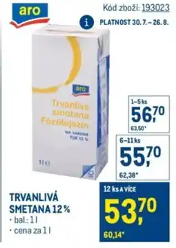 Makro Trvanlivá smetana 12% nabídka
