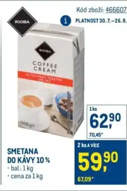 Makro RIOBA Smetana do kávy 10% nabídka