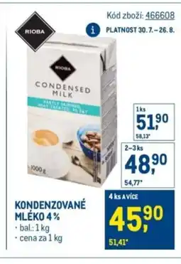 Makro RIOBA Kondenzované mléko 4% nabídka