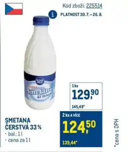 Makro Smetana čerstvá 33% nabídka