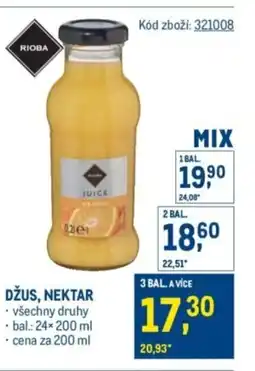 Makro RIOBA Džus, nektar nabídka