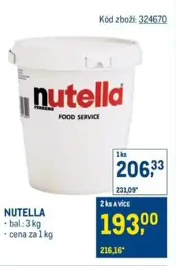 Makro Nutella nabídka