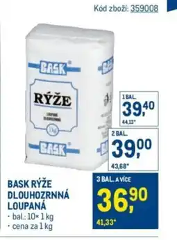 Makro Bask rýže dlouhozrnná loupaná nabídka