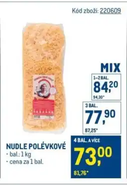 Makro Nudle polévkové nabídka