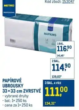 Makro Papírové ubrousky 2vrstvé nabídka