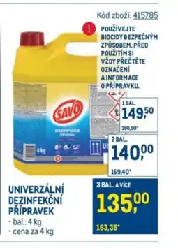 Makro SAVO Univerzální dezinfekční přípravek nabídka
