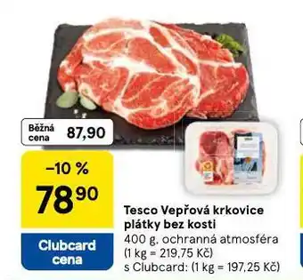 Tesco Vepřová krkovice plátky bez kosti nabídka