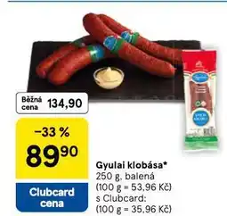 Tesco Gyulai klobása nabídka