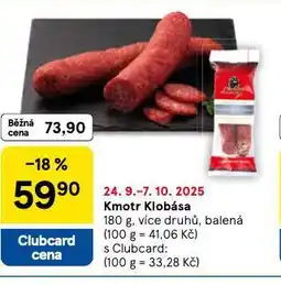 Tesco Kmotr klobása nabídka