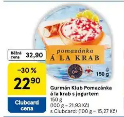 Tesco Gurmán klub pomazánka á la krab s jogurtem nabídka