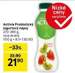 Tesco Activia probiotický jogurtový nápoj nabídka
