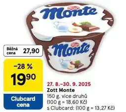 Tesco Zott monte nabídka