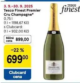 Tesco Finest premier cru champagne nabídka