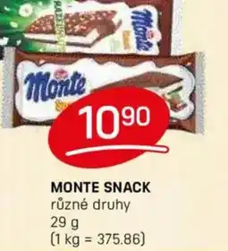 Flop Monte snack nabídka
