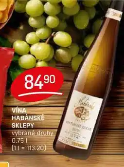 Flop VÍNA HABÁNSKÉ SKLEPY vybrané druhy 0,75l nabídka
