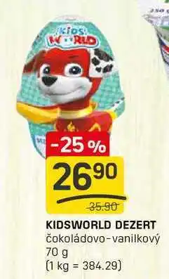 Flop KIDSWORLD DEZERT čokoládovo-vanilkový 70 g nabídka