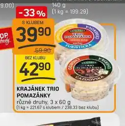 Flop KRAJÁNEK TRIO POMAZÁNKY různé druhy, 3 x 60 g nabídka