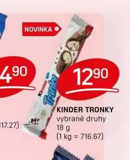 Flop KINDER TRONKY vybrané druhy 18 g nabídka