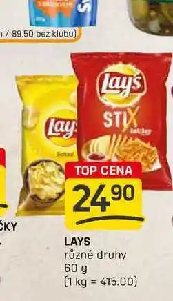 Flop LAYS různé druhy 60 g nabídka