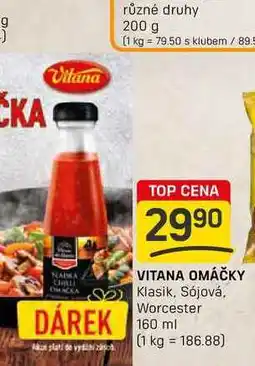 Flop VITANA OMÁČKY Klasik, Sójová, Worcester 160 ml nabídka