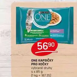 Flop ONE KAPSIČKY PRO KOČKY vybrané druhy 4 x 85 g nabídka