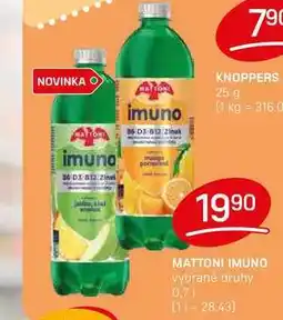 Flop MATTONI IMUNO vybrané druhy 0,7l nabídka