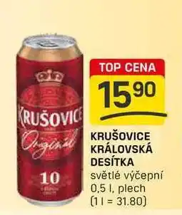 Flop KRUŠOVICE KRÁLOVSKÁ DESÍTKA světlé výčepní 0,5l plech nabídka