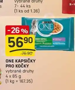 Flop ONE KAPSIČKY PRO KOČKY vybrané druhy 4 x 85 g nabídka
